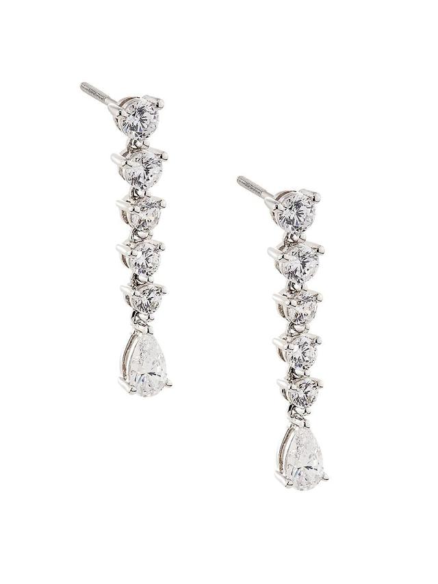 Womens 14K White Gold & 1.50 TCW Lab-Grown Diamond Drop Earrings Product Image