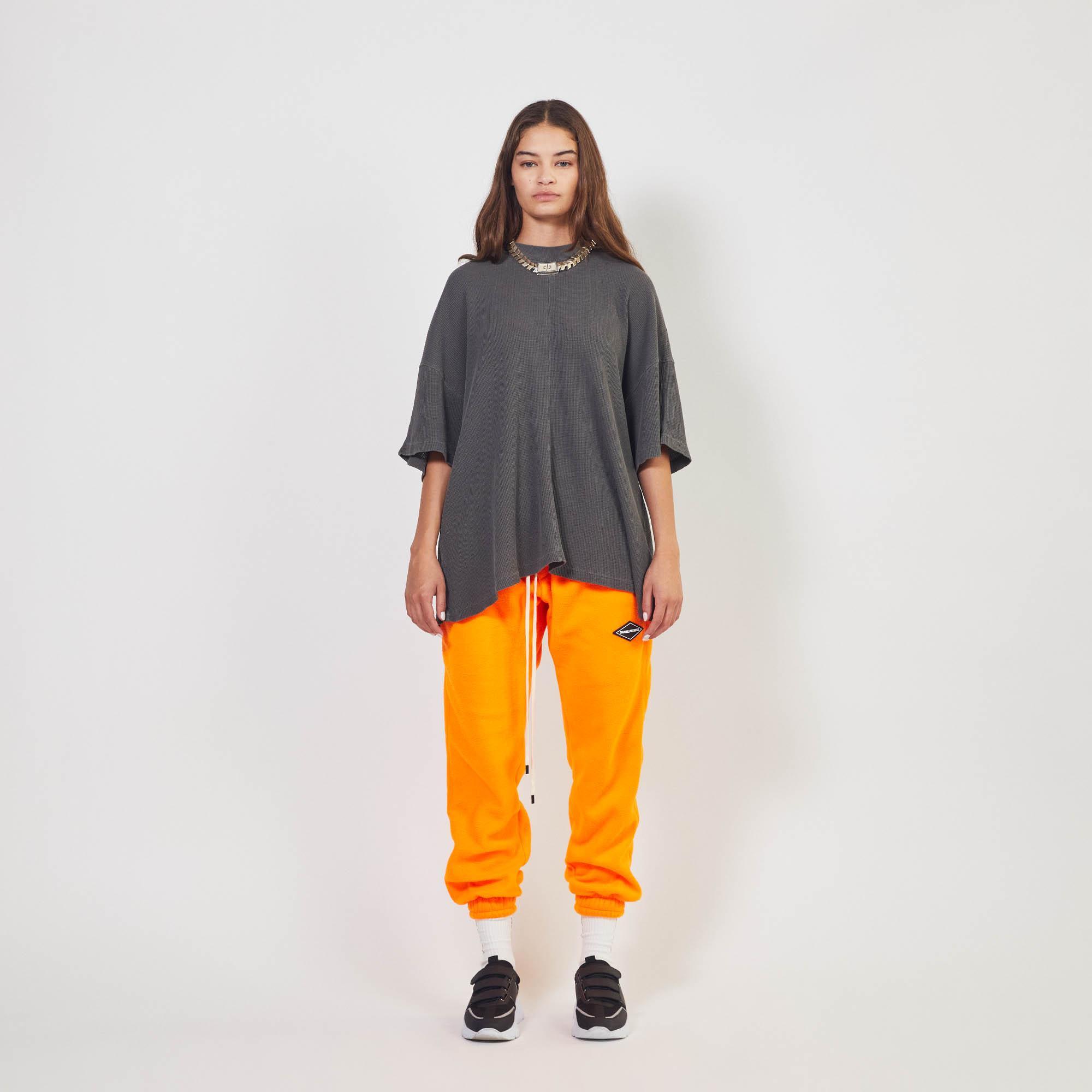 polar fleece roaming sweatpants / neon orange Product Image