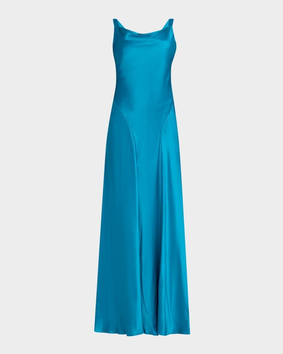 Cowl-Neck Sleeveless Satin Gown product image