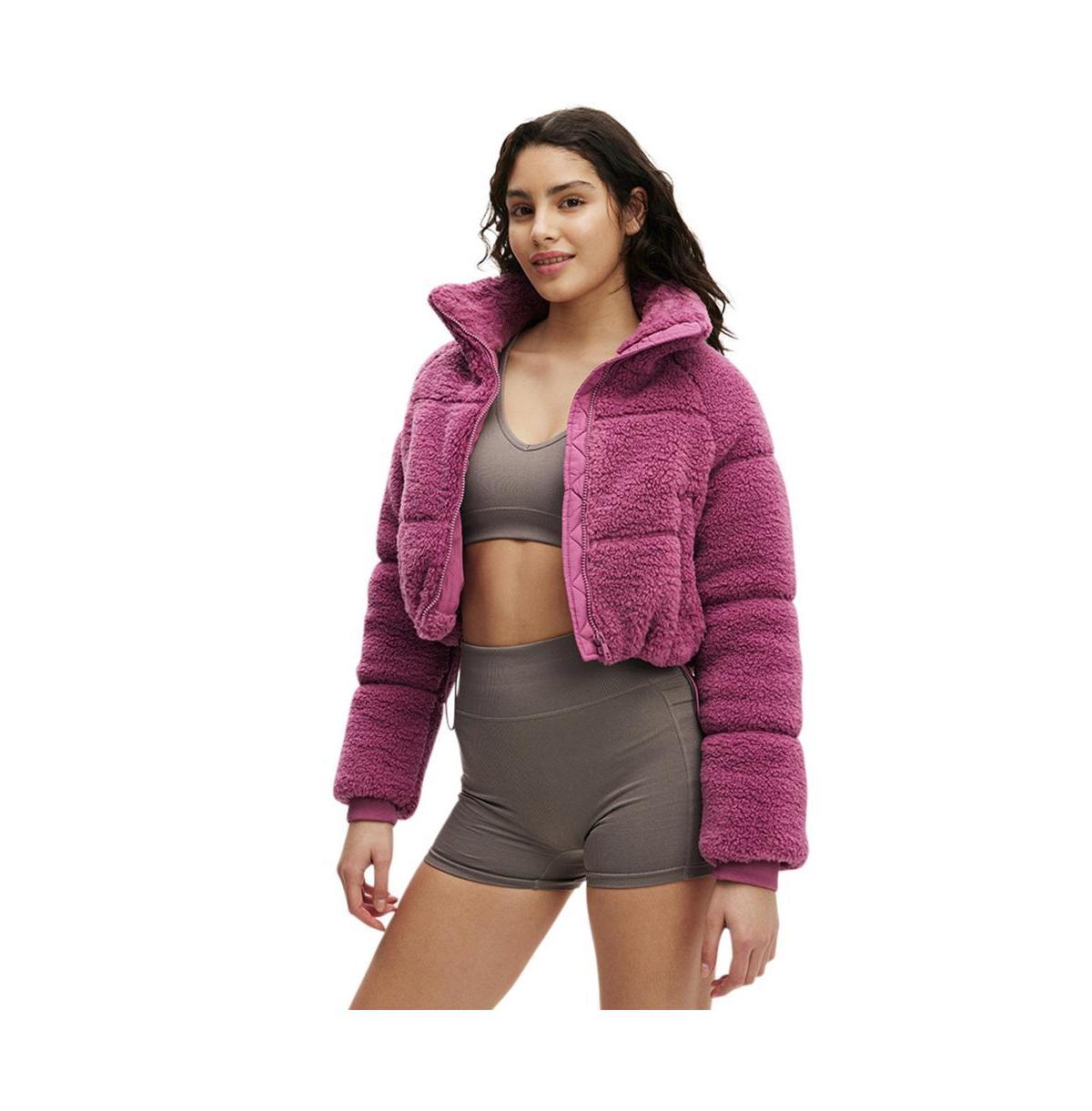 Cotton On Womens The Mother Puffer Cropped Sherpa Jacket Product Image