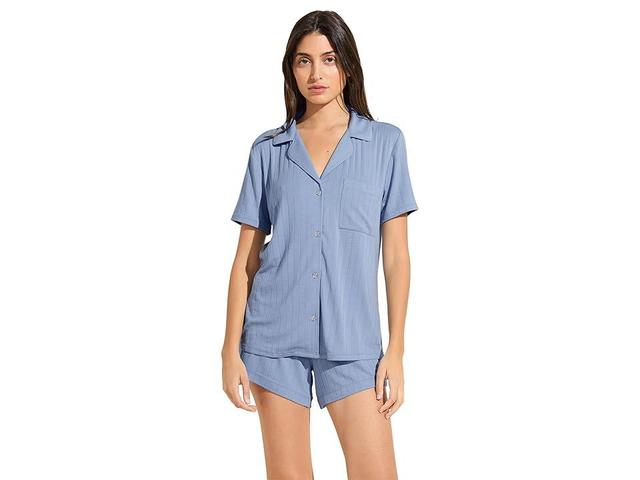 Eberjey Gisele Rib Relaxed Short PJ Set (Wedgewood ) Women's Pajama Sets Product Image