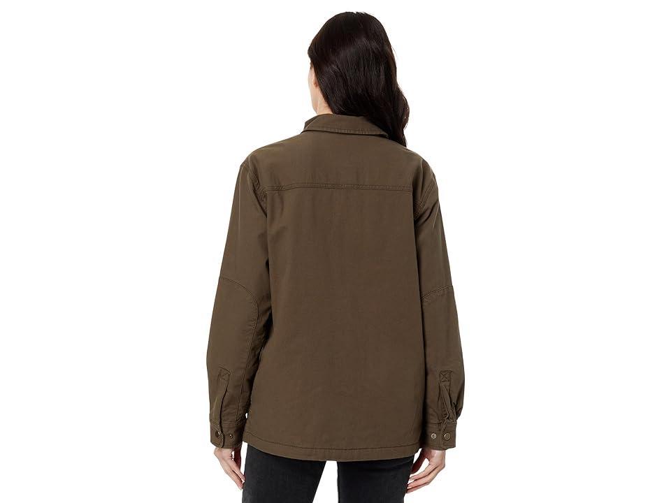 Carhartt Women's Rugged Flex Loose Fit Canvas Fleece Lined Shirt Jacke Carhartt Brown Product Image