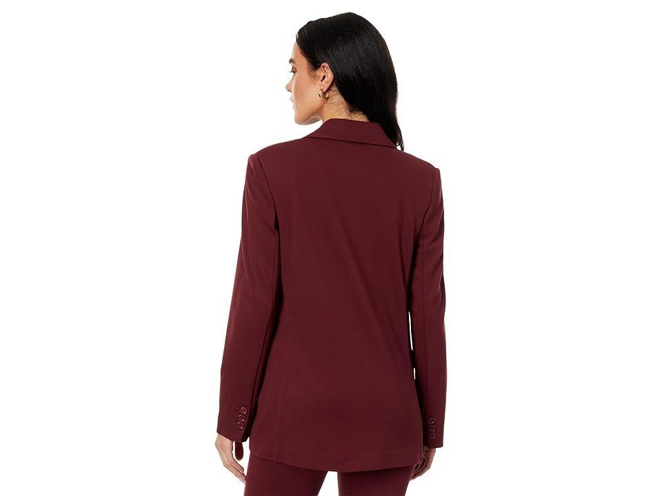 DKNY Notch Collar Flap Pocket One-Button Jacket (Cabernet) Women's Coat Product Image