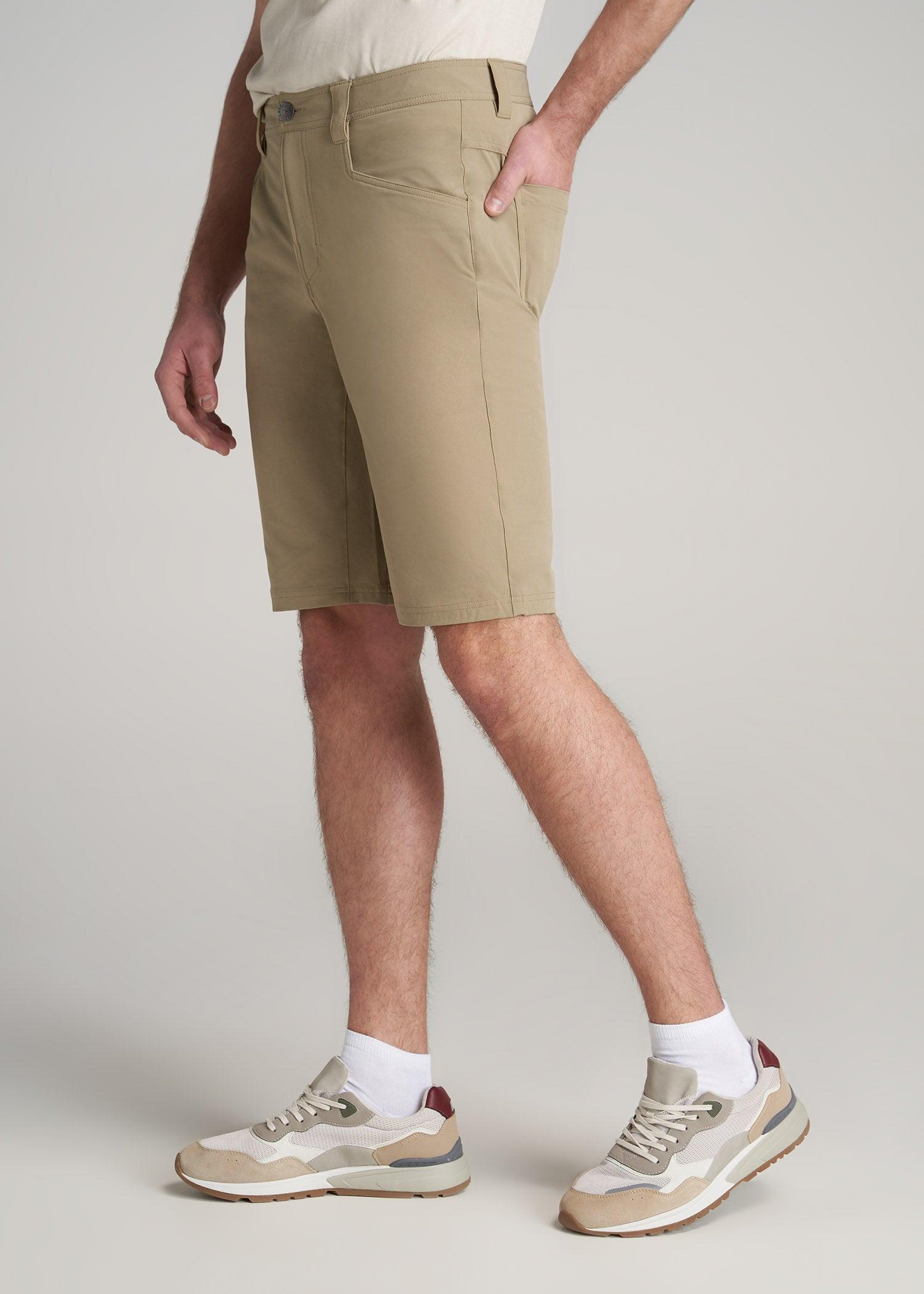 Hiking Shorts for Tall Men in Tan Male Product Image