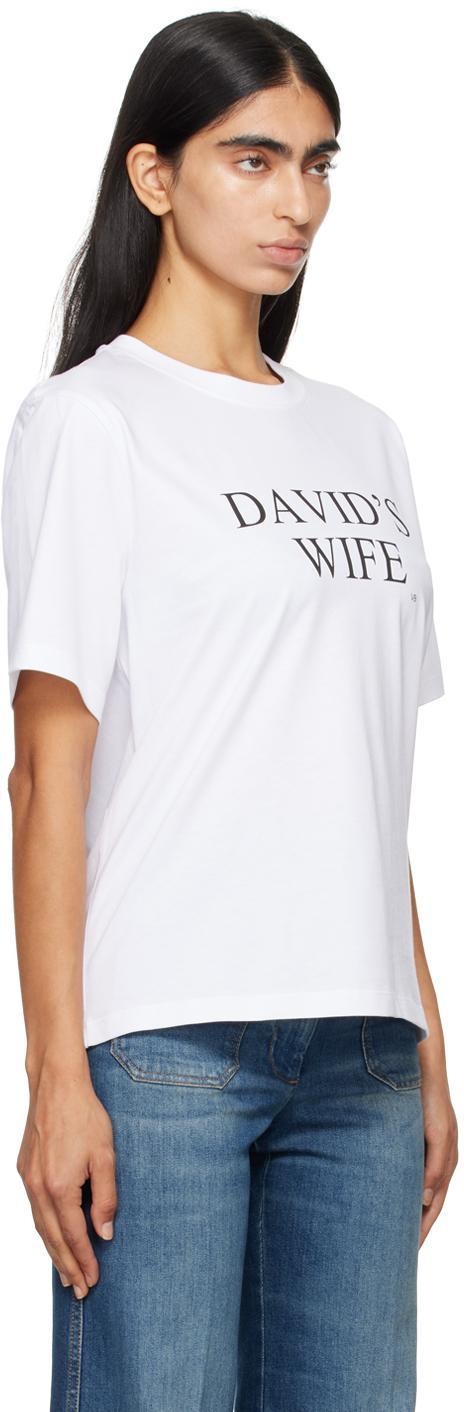 VICTORIA BECKHAM White 'david's Wife' Slogan T-shirt Product Image