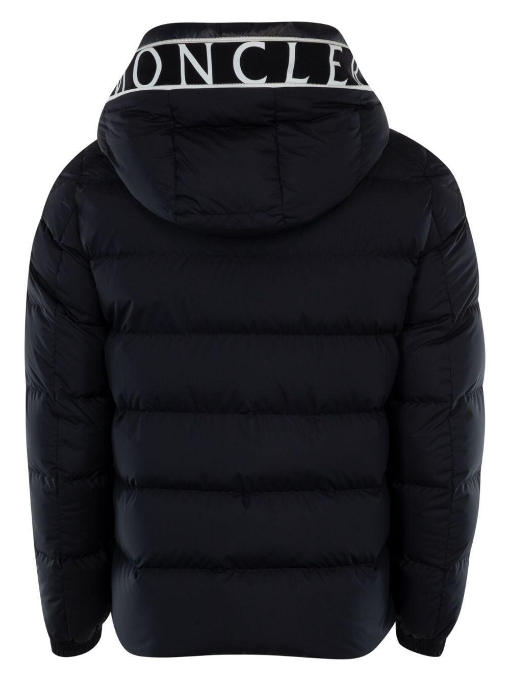 MONCLER Black Cardere Down Jacket In Blue Product Image