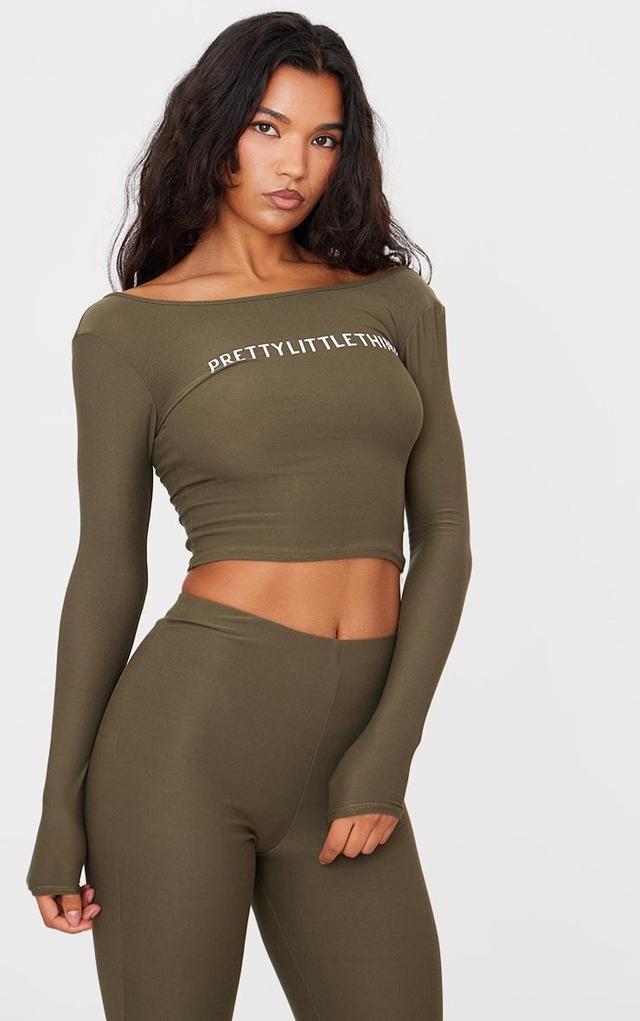 Khaki Cotton Long Sleeve Top Product Image