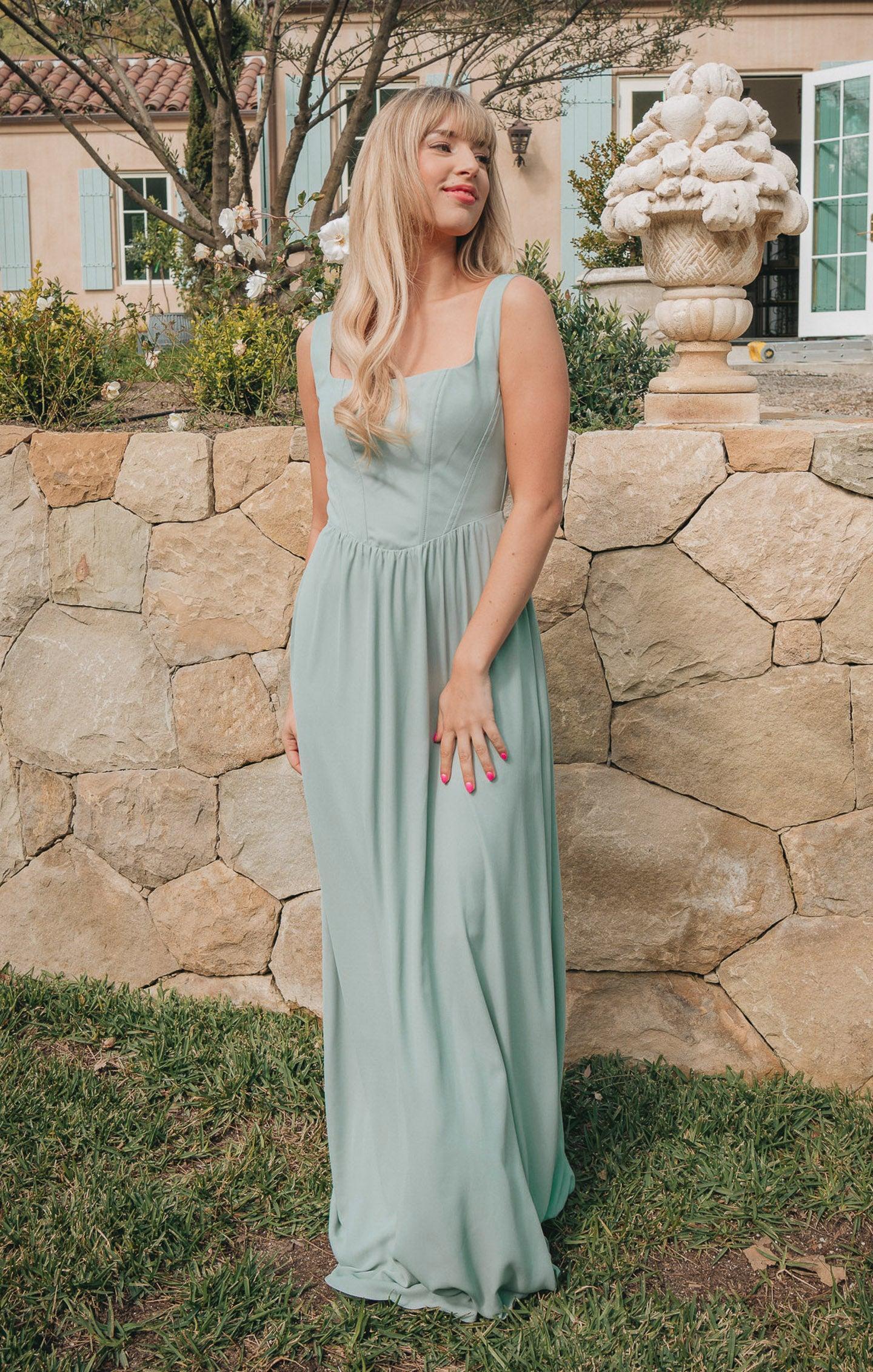 Nina Maxi Dress ~ Silver Sage Crisp Product Image