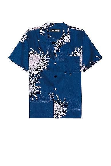 DOUBLE RAINBOUU Short Sleeve Hawaiian Shirt in Blue Product Image