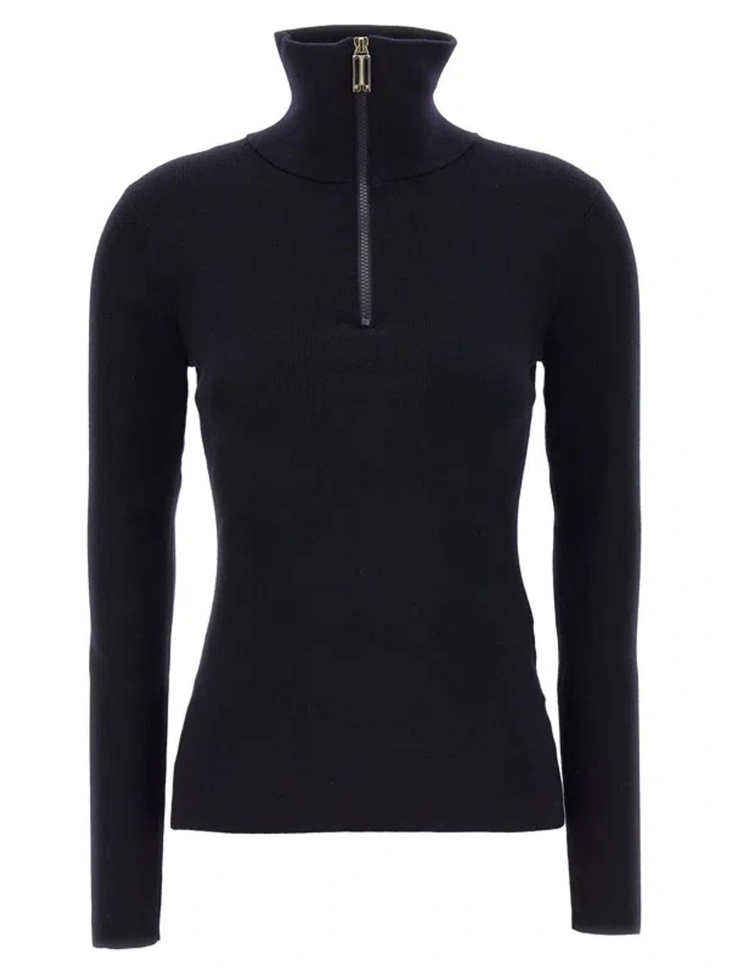 Half Zip Sweater Tops In Blue Product Image