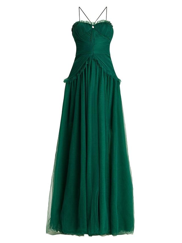 Womens Tiered Chiffon A-Line Gown Product Image