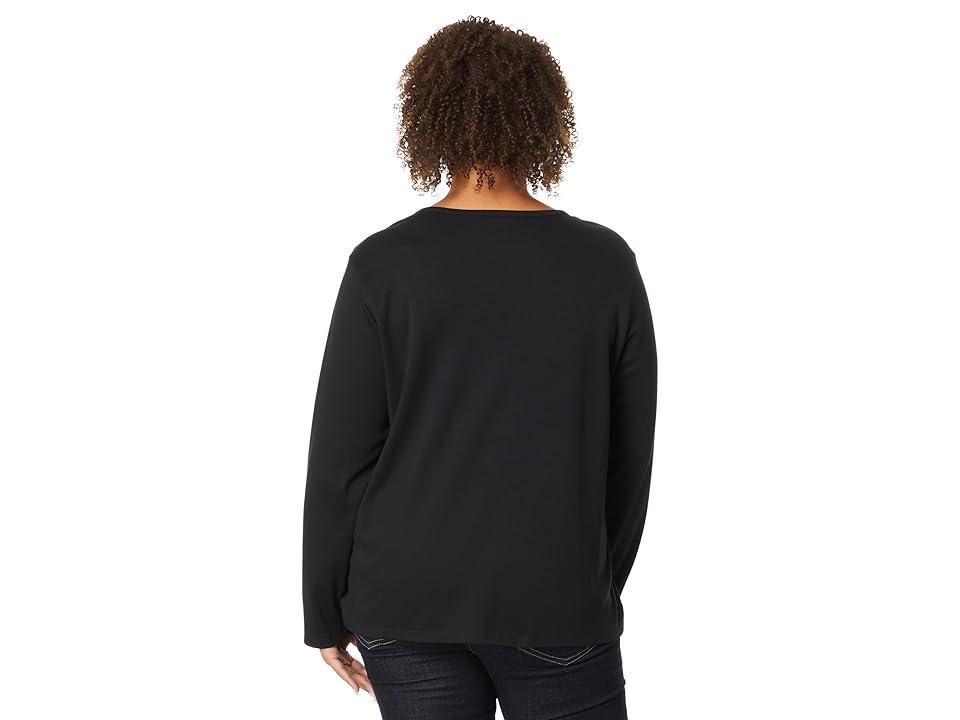 L.L.Bean Petite Pima Crew Neck Long Sleeve Women's Clothing Product Image