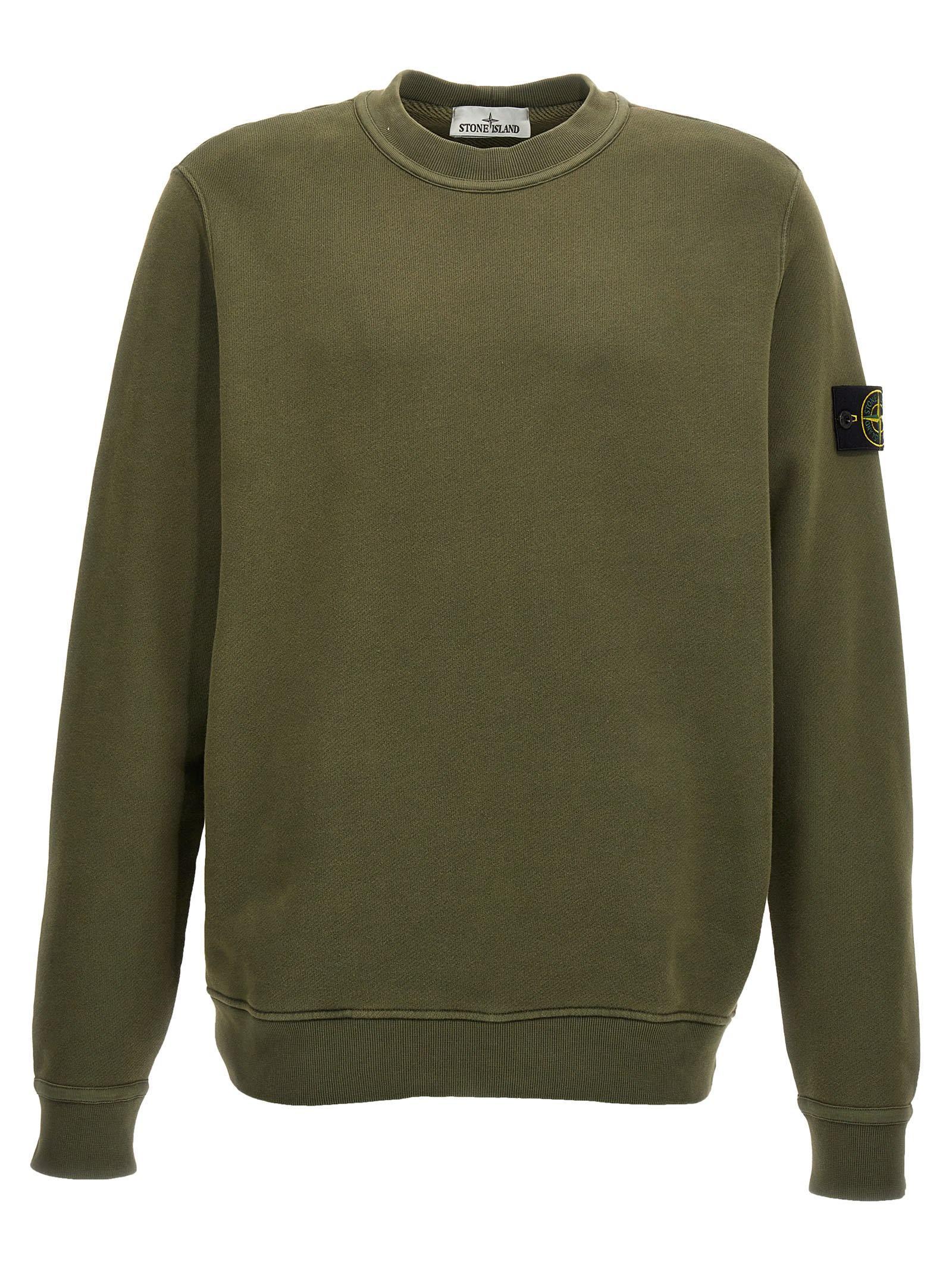 STONE ISLAND Logo Badge Sweatshirt In Green Product Image