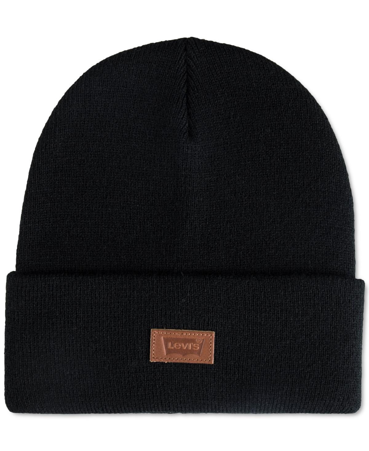 Levis All Season Comfy Leather Logo Patch Hero Beanie Product Image