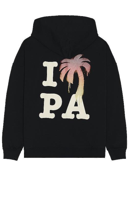 Palm Angels I Love PA Hoodie in Black. Size L, M, XL/1X. Product Image