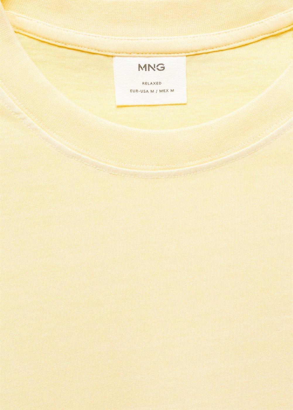 MANGO MAN - 100% cotton relaxed-fit t-shirt pastel yellowMen Product Image