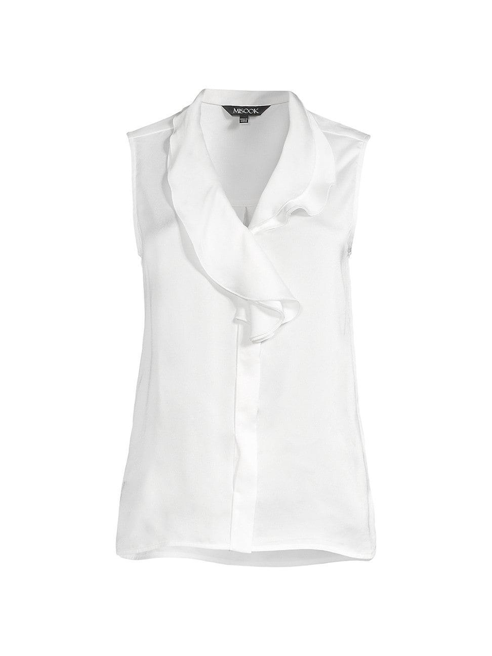 Womens Waterfall Ruffle Crepe-De-Chine Blouse product image