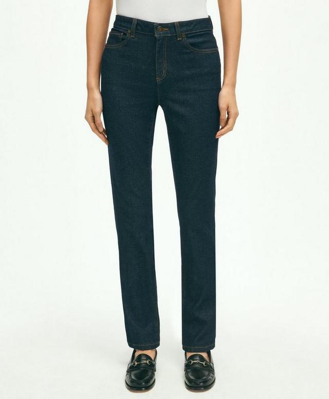 Stretch Cotton Slim-Straight Denim Jeans Product Image