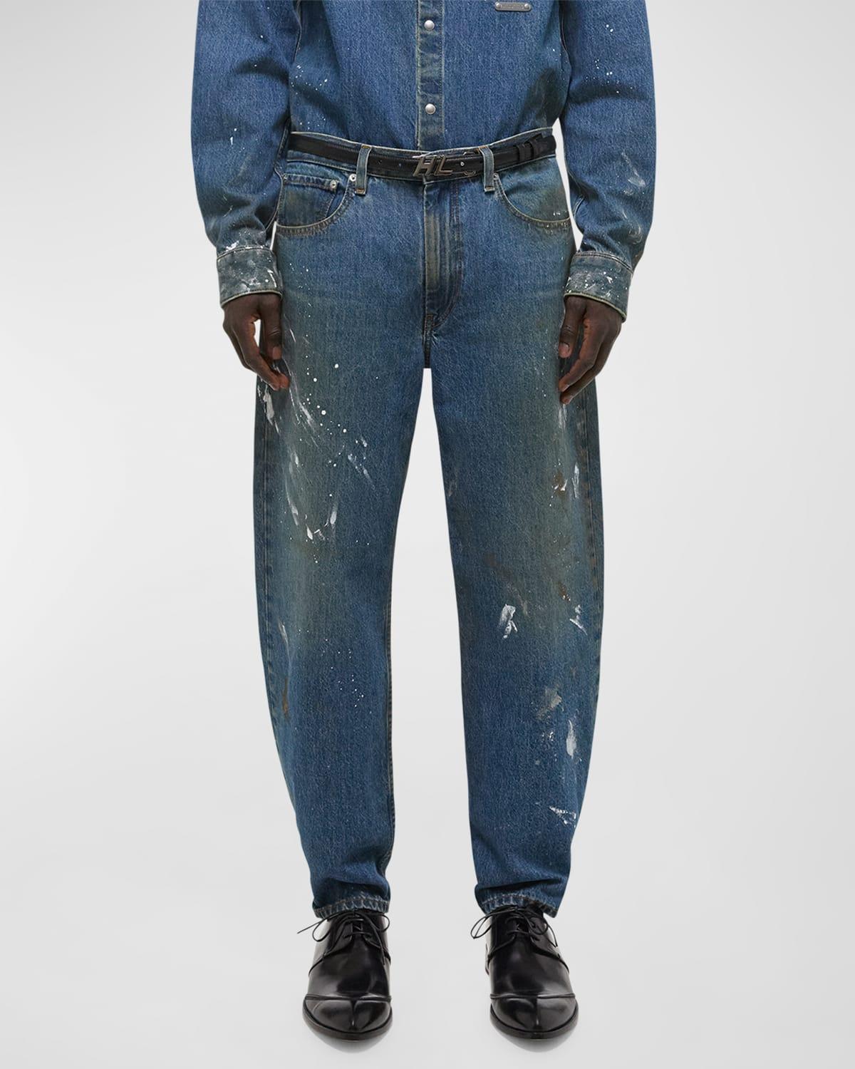 Mens Adjustable Paint-Splatter Jeans Product Image