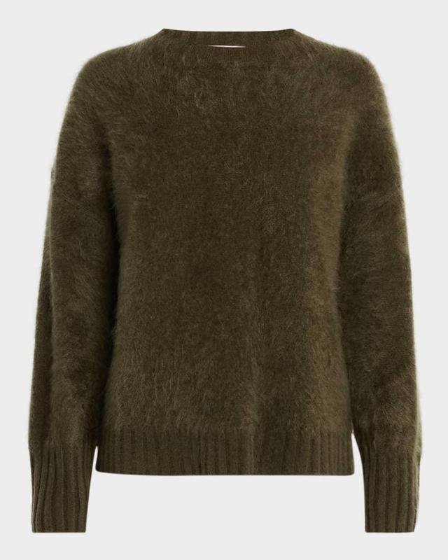 Solid Brushed Cashmere Crewneck Sweater Product Image