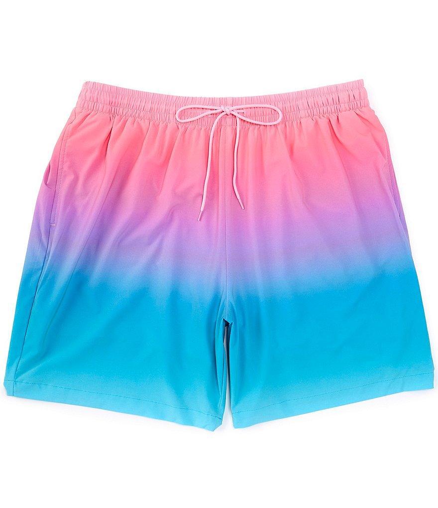 Caribbean Big & Tall Ombre 6#double; And 9#double; Inseam Swim Trunks Product Image