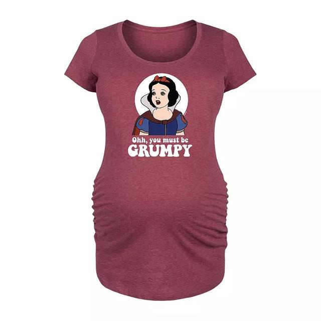 Disney Princess Snow White Maternity You Must Be Grumpy Graphic Tee, Womens Grey Dark Red Product Image