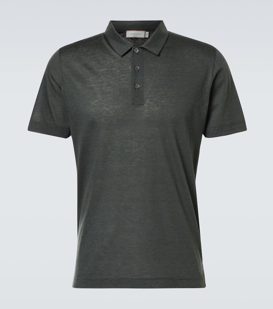 CANALI Cotton-blend Polo Shirt In Green Product Image