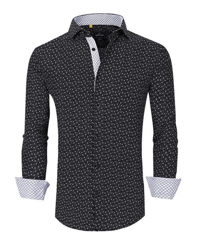 Azaro Uomo Mens Geometric Dress Shirt - Black Product Image