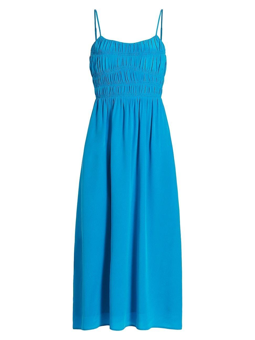 Womens Stylla Ruched Silk Midi-Dress Product Image