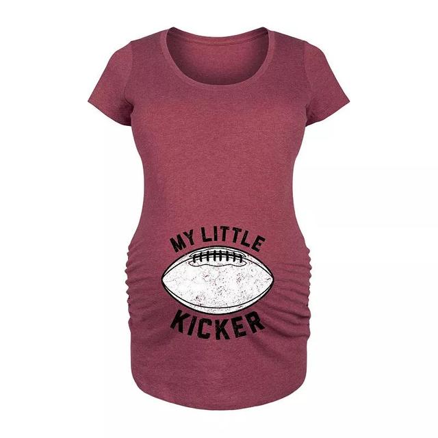 Maternity My Little Kicker Football Graphic Tee, Womens Grey Gray Product Image