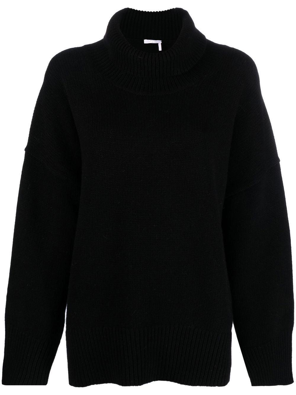 Roll-neck Cashmere Jumper In Black Product Image