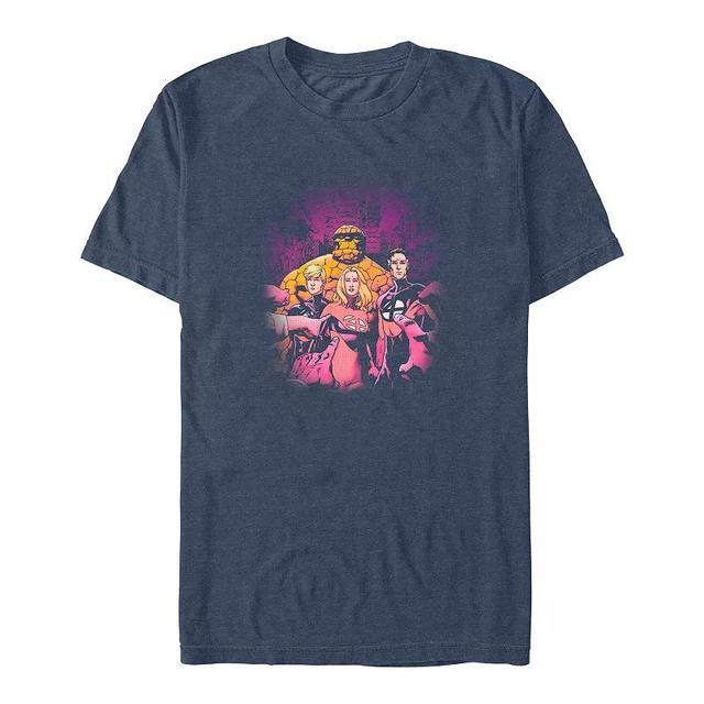 Big & Tall Marvel Fantastic Four Blame Games Graphic Tee, Mens Navy Grey Product Image