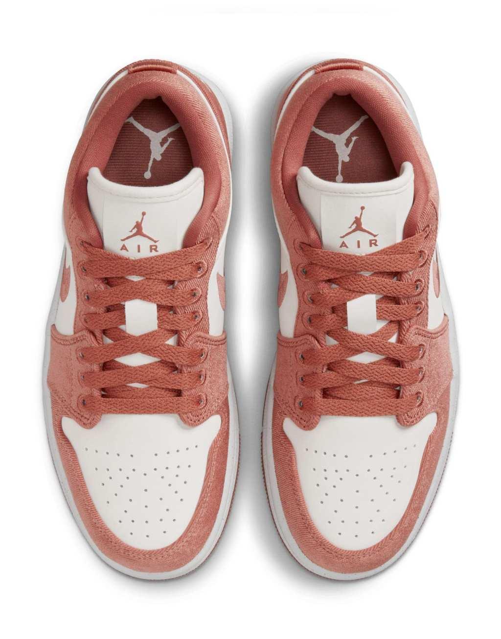 Nike Air Jordan 1 Low SE sneakers in orange & white Product Image