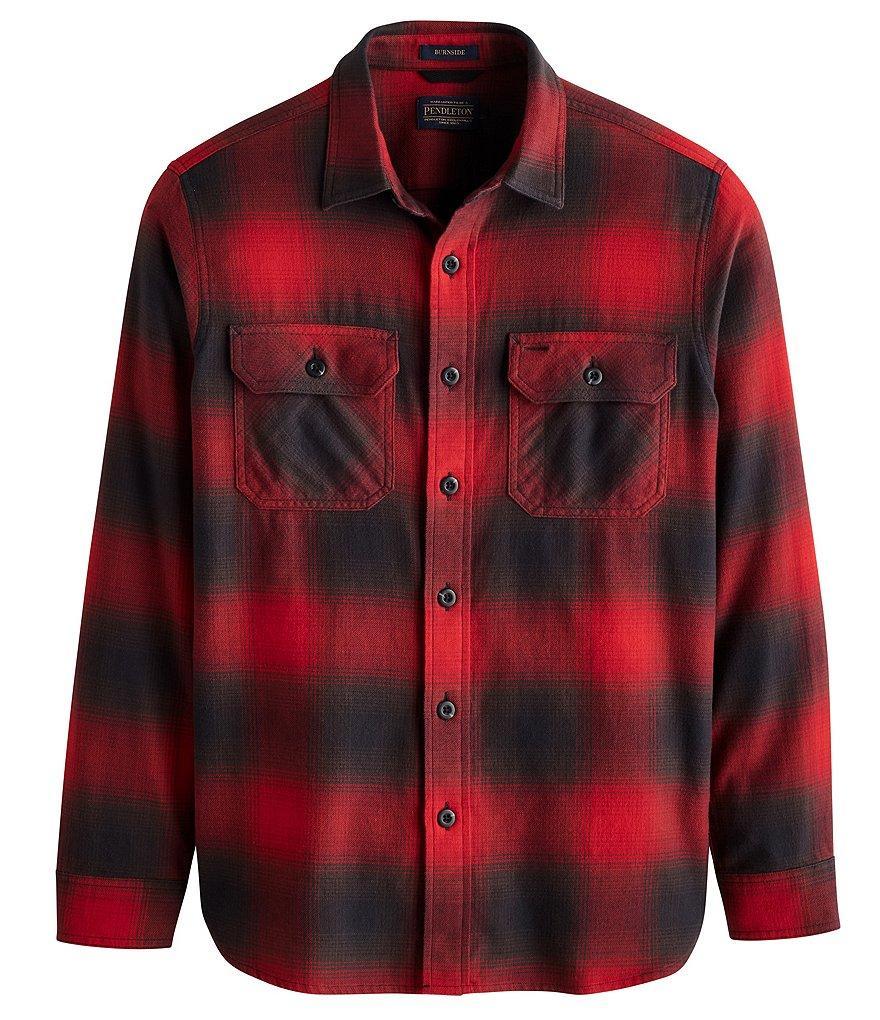 Pendleton Burnside Ombre Plaid Long Sleeve Woven Shirt Product Image