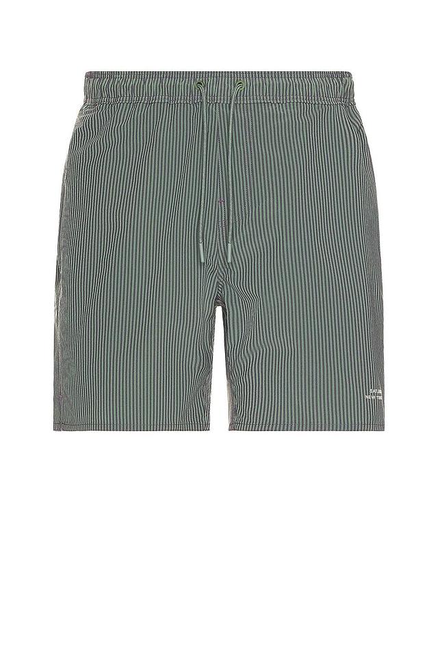 SATURDAYS NYC Timothy Seersucker Swim Short in Red. Product Image