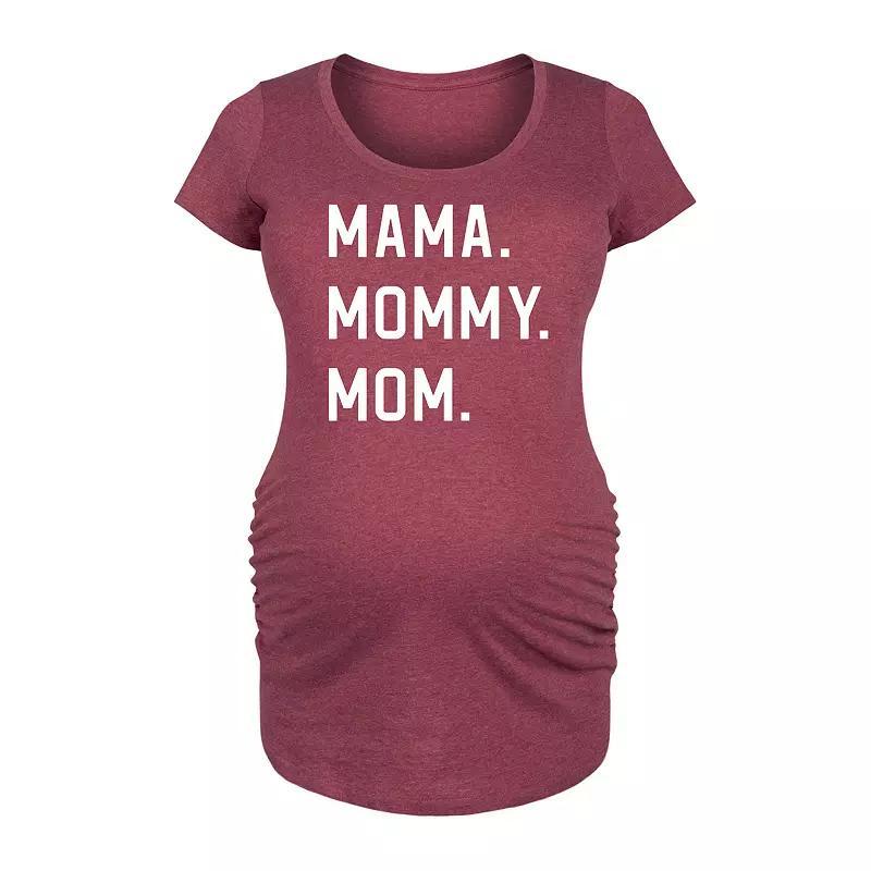 Maternity Family Mama Mommy Mom Graphic Tee, Womens Grey Dark Red Product Image