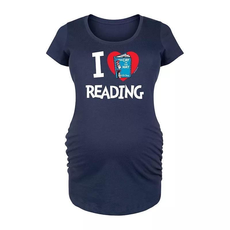 Maternity Dr. Seuss I Love Reading Graphic Tee, Womens Blue Product Image