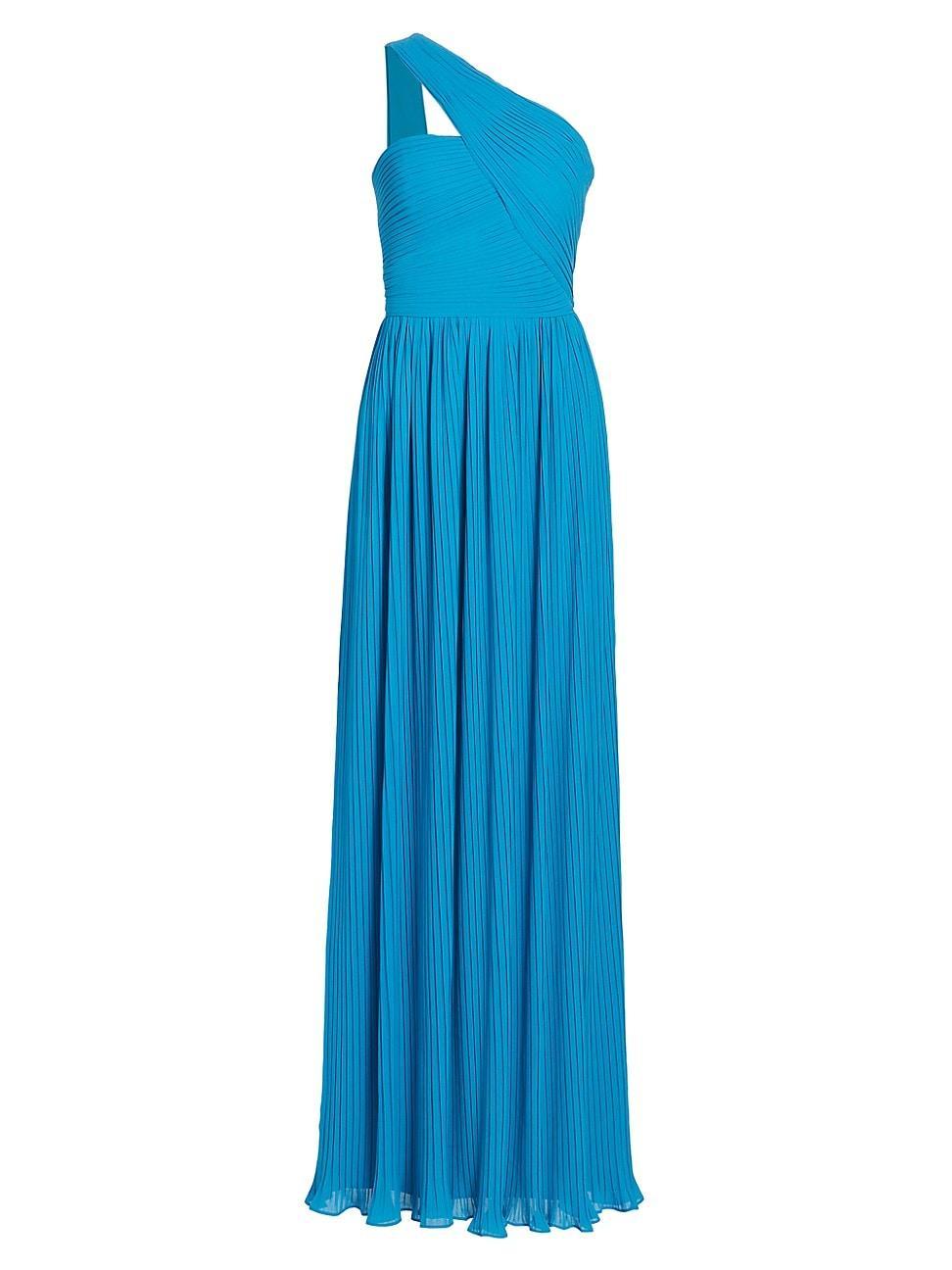 Womens Skye One-Shoulder Pleated Gown Product Image