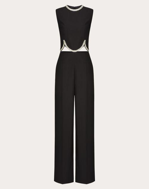 EMBROIDERED JUMPSUIT IN DRY TAILORING WOOL Product Image