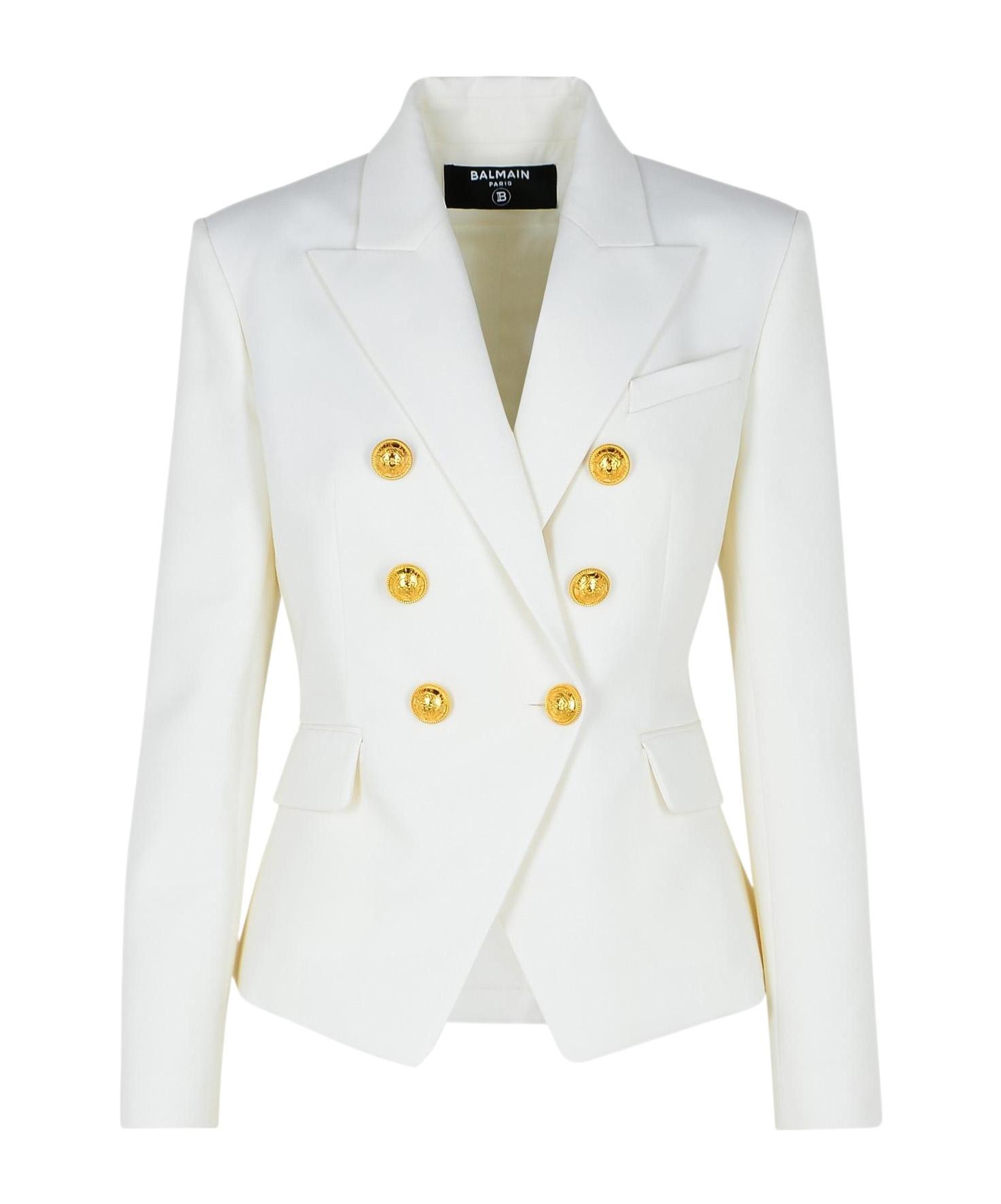 BALMAIN Double Breasted Tailored Blazer In White Product Image