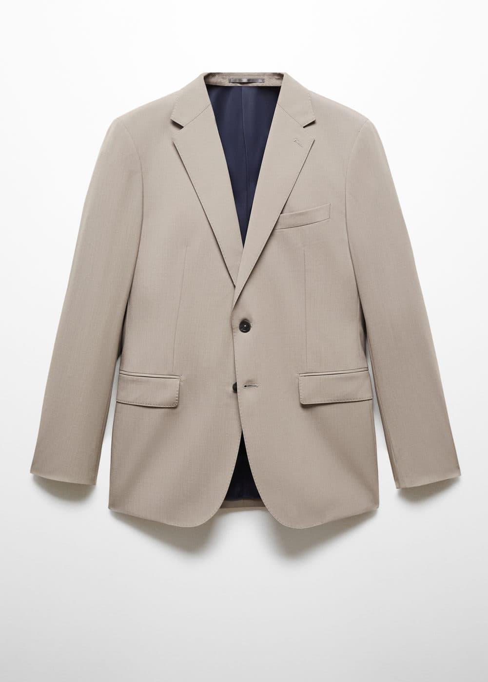 MANGO MAN - Slim-fit wool suit blazer light/pastel greyMen Product Image