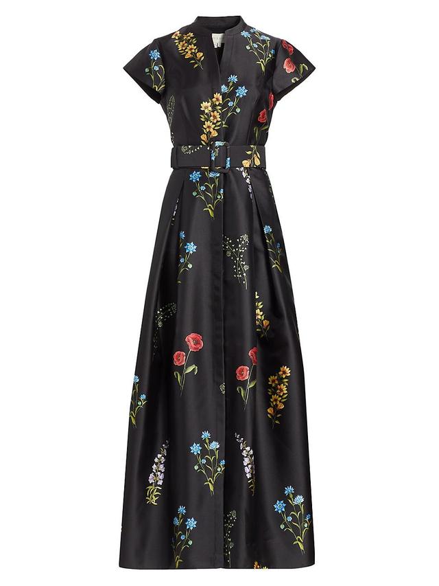 Womens Marta Floral Mikado Fit & Flare Gown Product Image