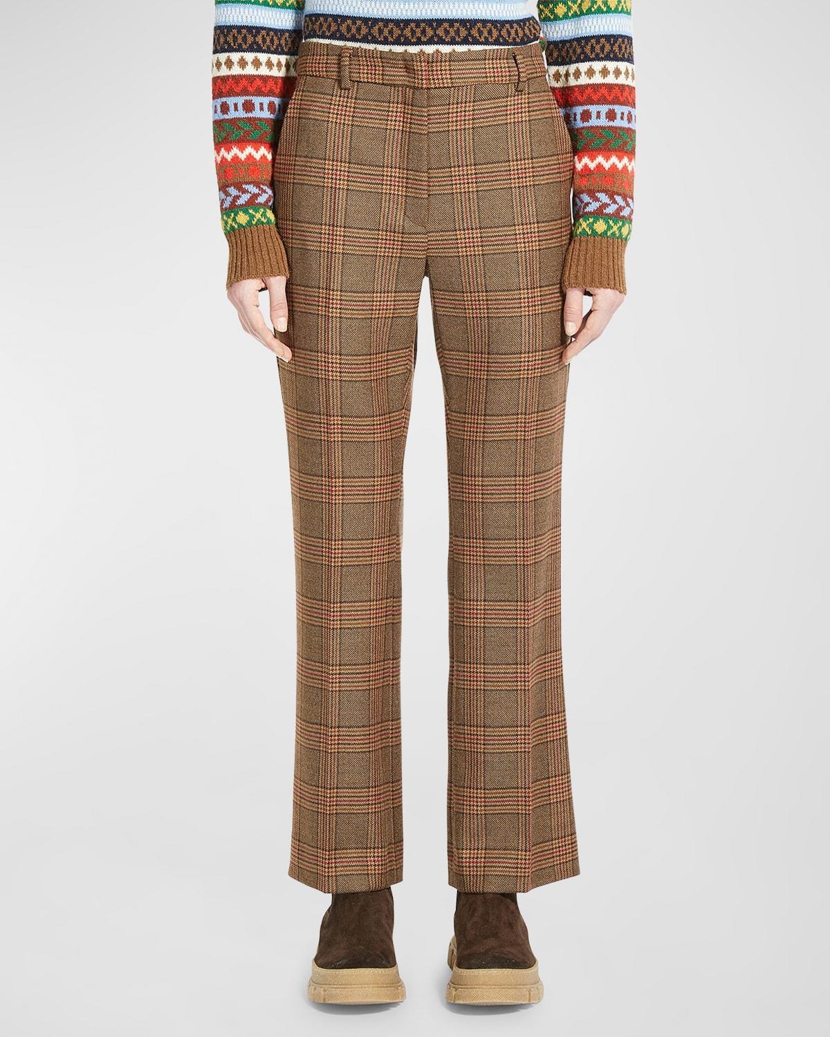 Womens Revere Plaid Flare Crop Pants Product Image