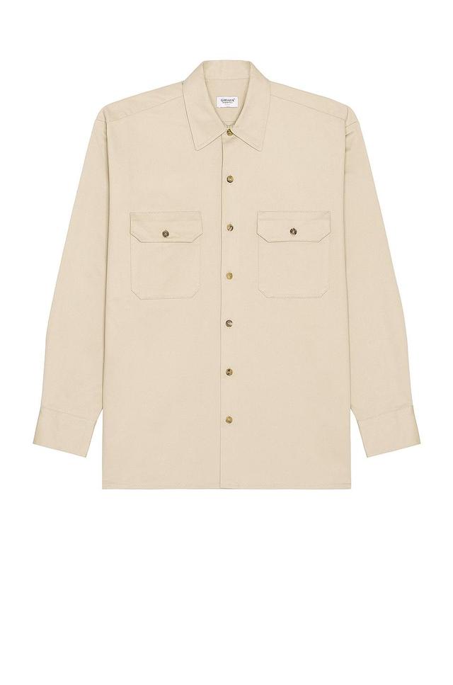 Ghiaia Cashmere Cotton Working Shirt Beige. (also in ). Product Image