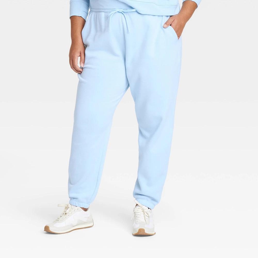 Womens Fleece High-Rise Jogger Sweatpants - All In Motion Blue 3X product image