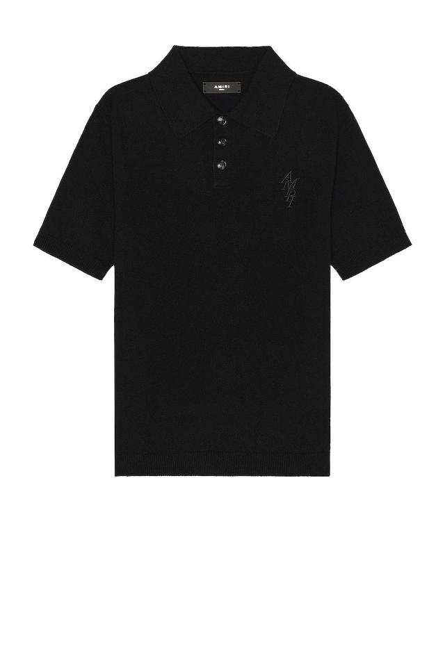 Amiri Stack Short Sleeve Polo in Black Product Image