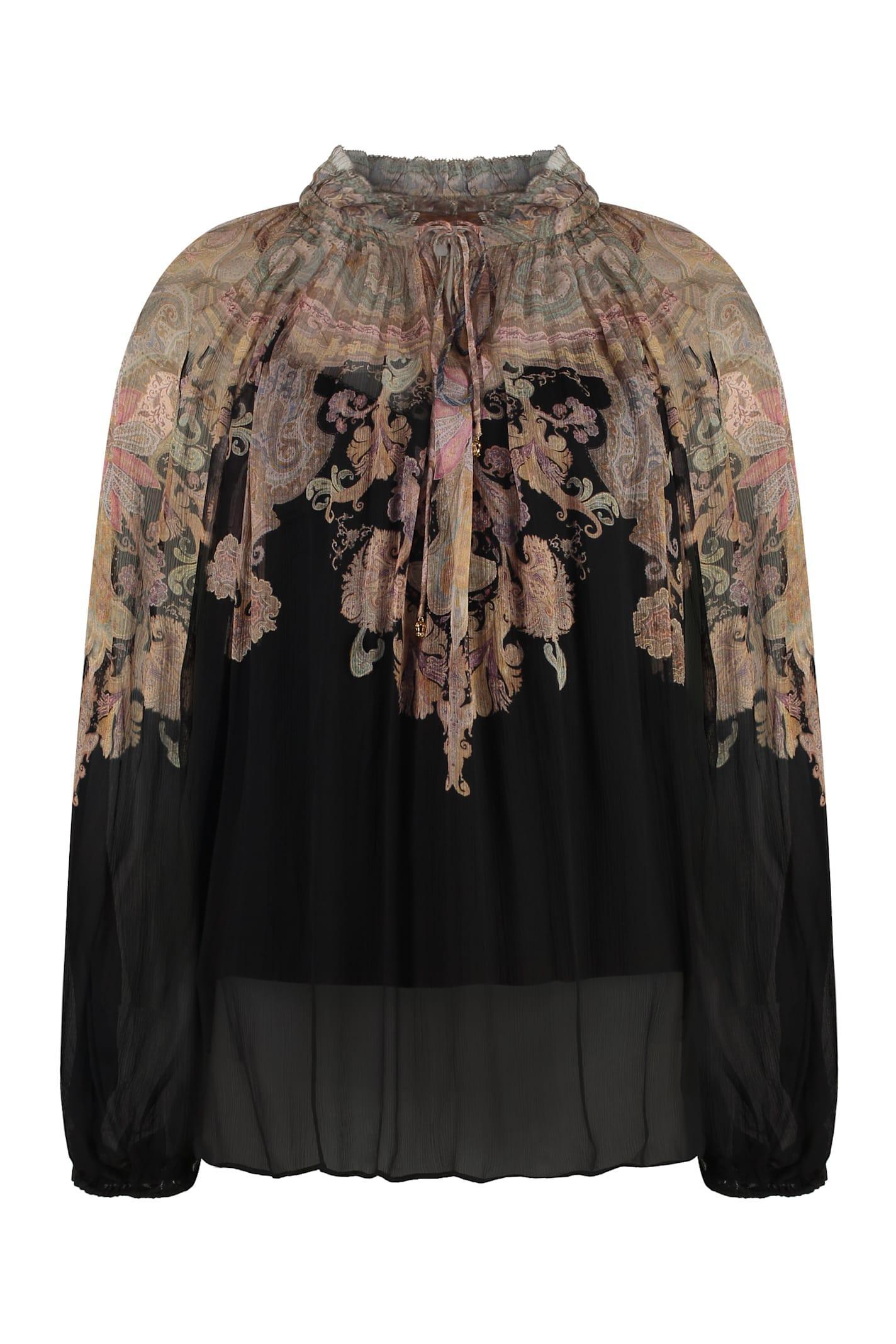 ZIMMERMANN Womens Black Paisley Billow Semi-sheer Woven Blouse Product Image