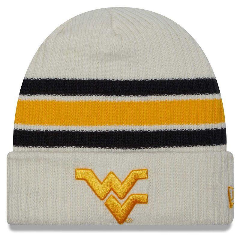 Mens New Era Cream West Virginia Mountaineers Vintage Cuffed Knit Hat Product Image