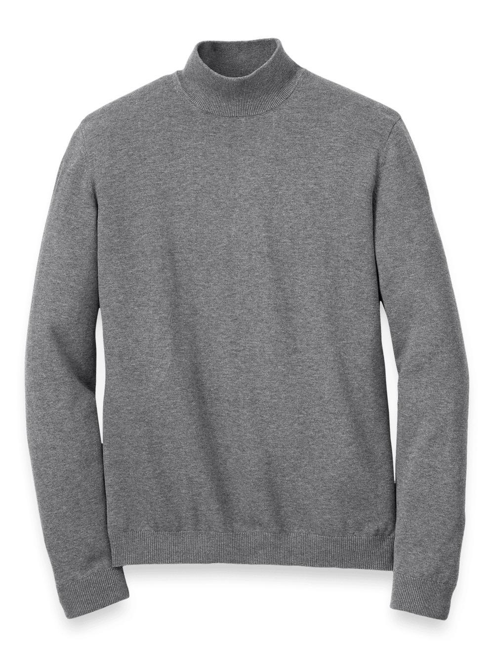 Supima Cotton Mock Neck Sweater - Medium Grey Product Image