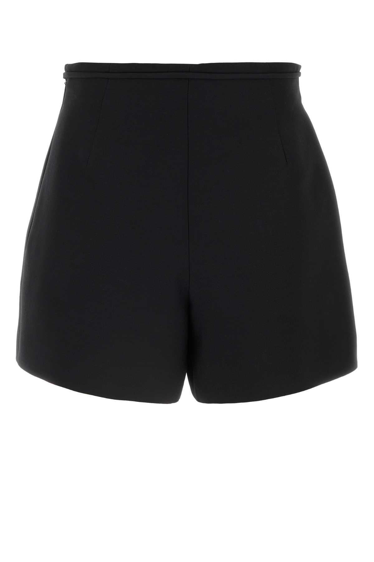 VALENTINO Black Wool Blend Shorts In Nero Product Image